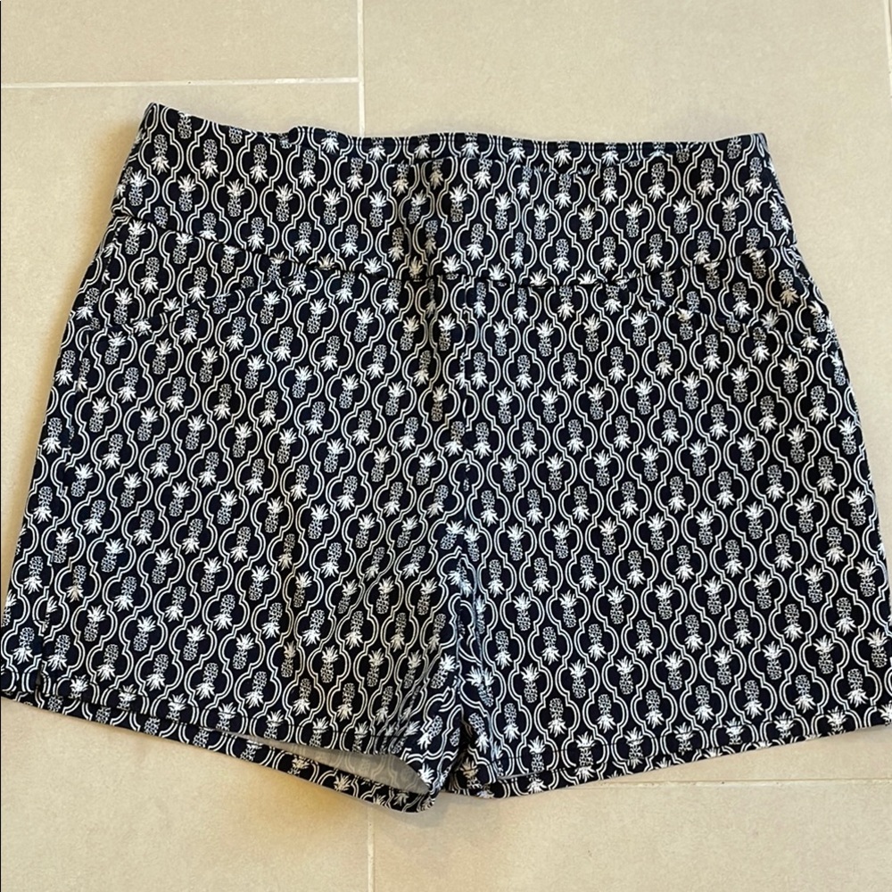 Black & White Pineapple Patterned Women’s Stretch Shorts